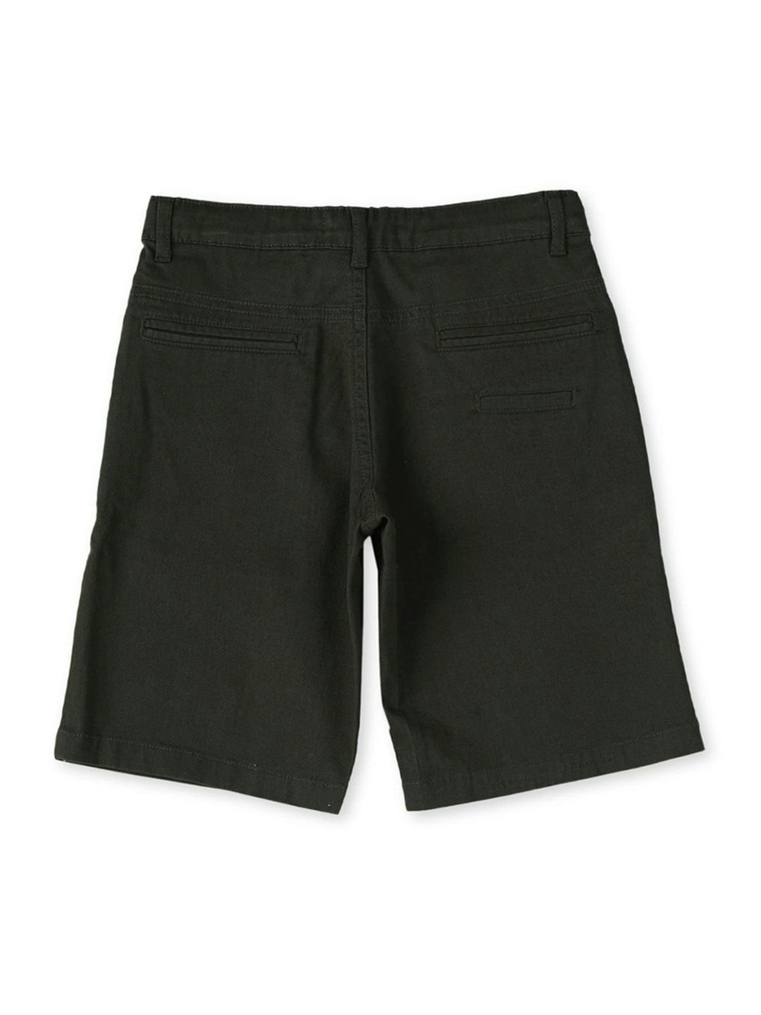 Palm Tree Kids Black Cotton Regular Fit Bermuda