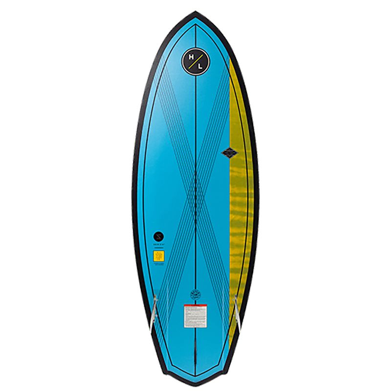 Hyperlite Shim 5.3 Wakesurfer Board with Layered Glass Deck, Pin Tail, and Skim & Surf Combination Style for Water Wake Surfing Surfboard Riders, Blue