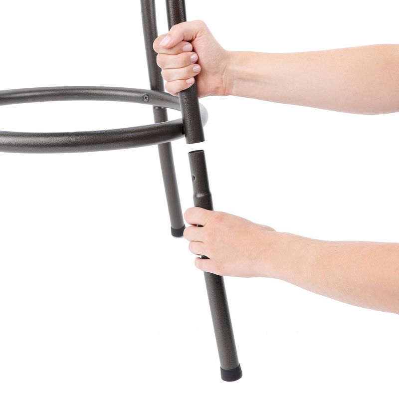 Set of 3 Virgil Adjustable Height Swivel Barstool Tan/Bronze - Silverwood