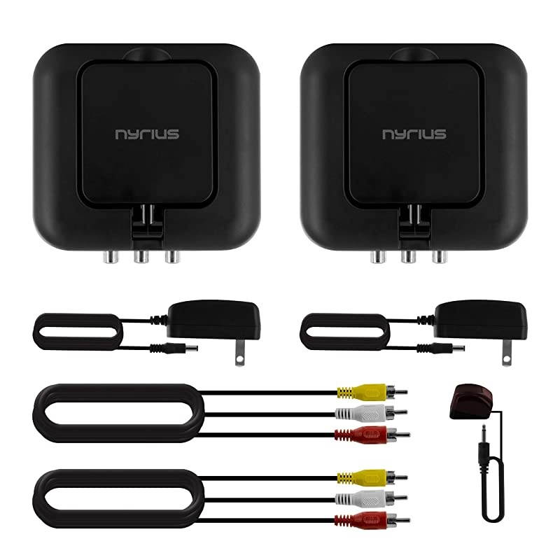 58GHz 4 Channel Wireless Video amp Audio Transmitter amp Receiver with IR Remote Extender for Streaming Cable Satellite DVD to TV Wirelessly NYGS10 for RCA Cable Not Compatible with HDMI