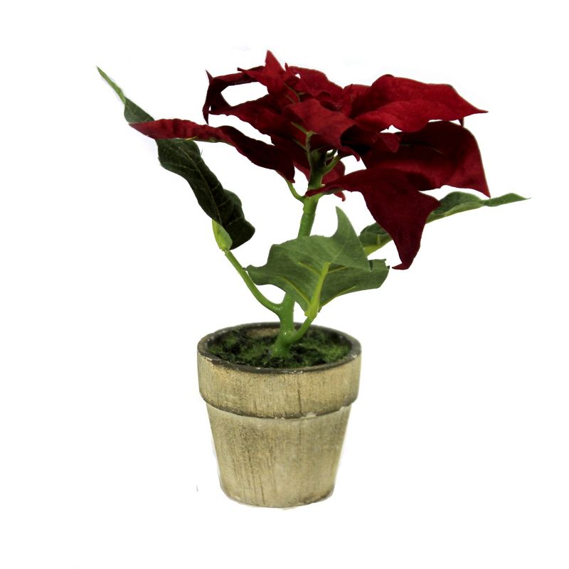 Christmas 6.25" Potted Red Poinsettia Holiday Flower Artificial  -  Decorative Figurines