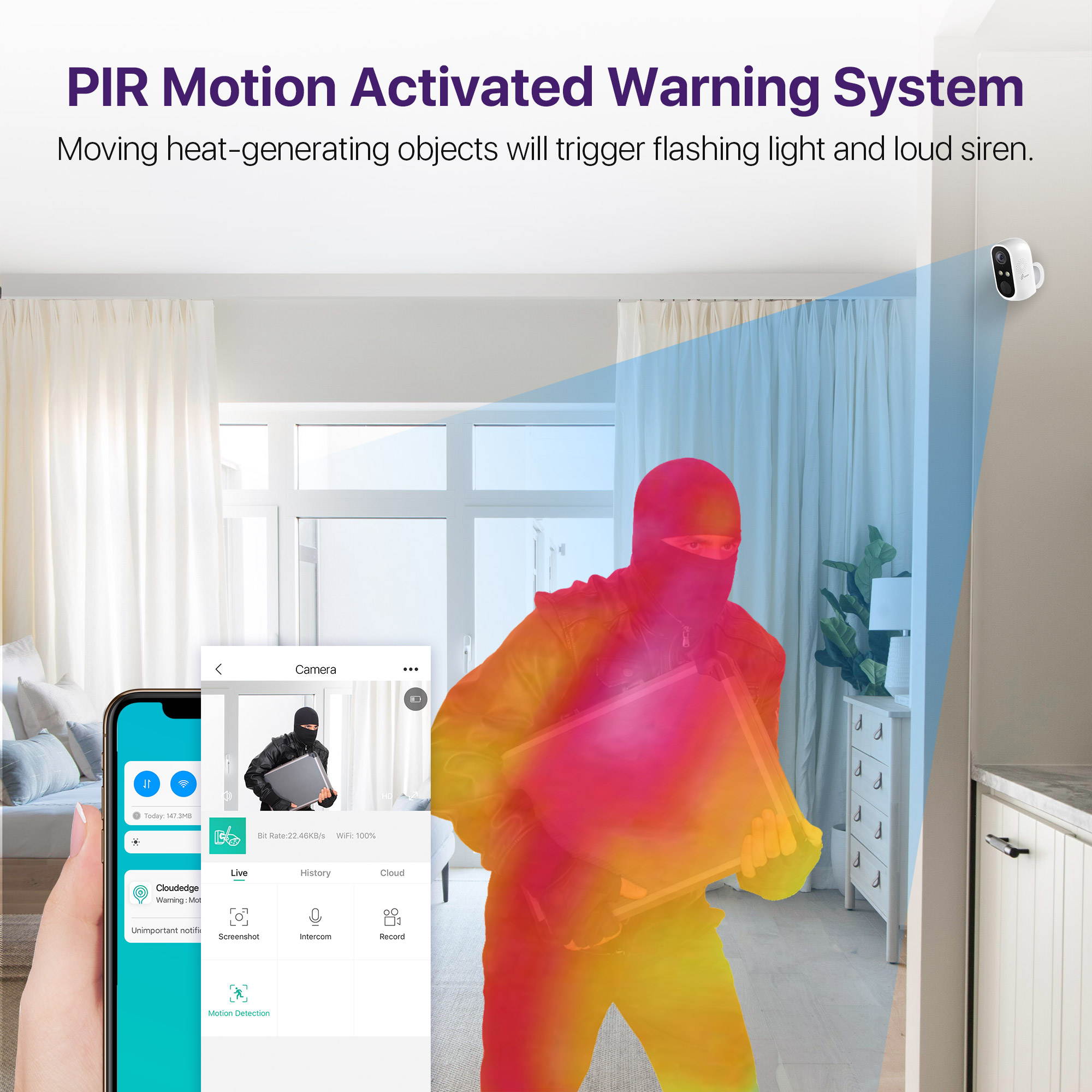 Loocam 1080p Wire-Free Rechargeable Battery-Powered Security Camera for Indoor and Outdoor, 2-Way Audio,Night Vision,WIFI Wireless Ip camera