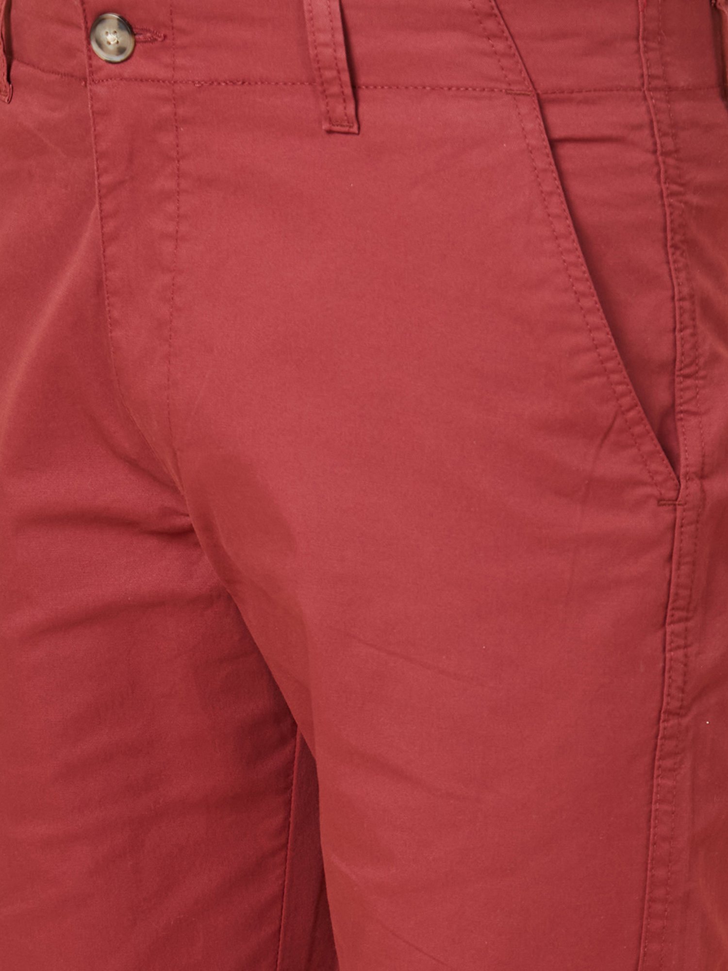 Globus Maroon Regular Fit Chino Shorts