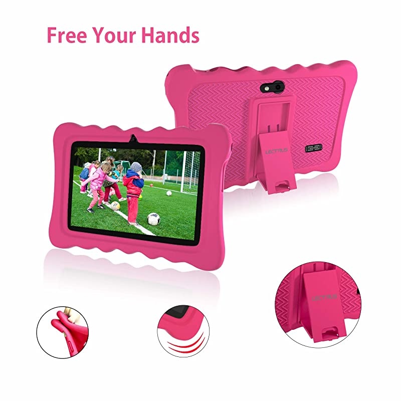 Tablet 7 inch Android 9.0 Pie (GMS Certified), 2GB+16GB Storage, WiFi Android Tablets for Kids, 1080p Full IPS HD Display, Dual Camera, Google Play, Kid-Proof Case, Parental Control, Pink