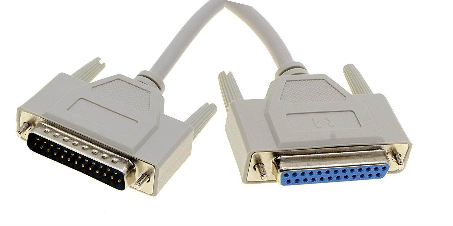YXQ 10Feet DB25 Male to Female Serial Cable 25-Pin Parallel Printer Signal Wire M/F, 3-Piece