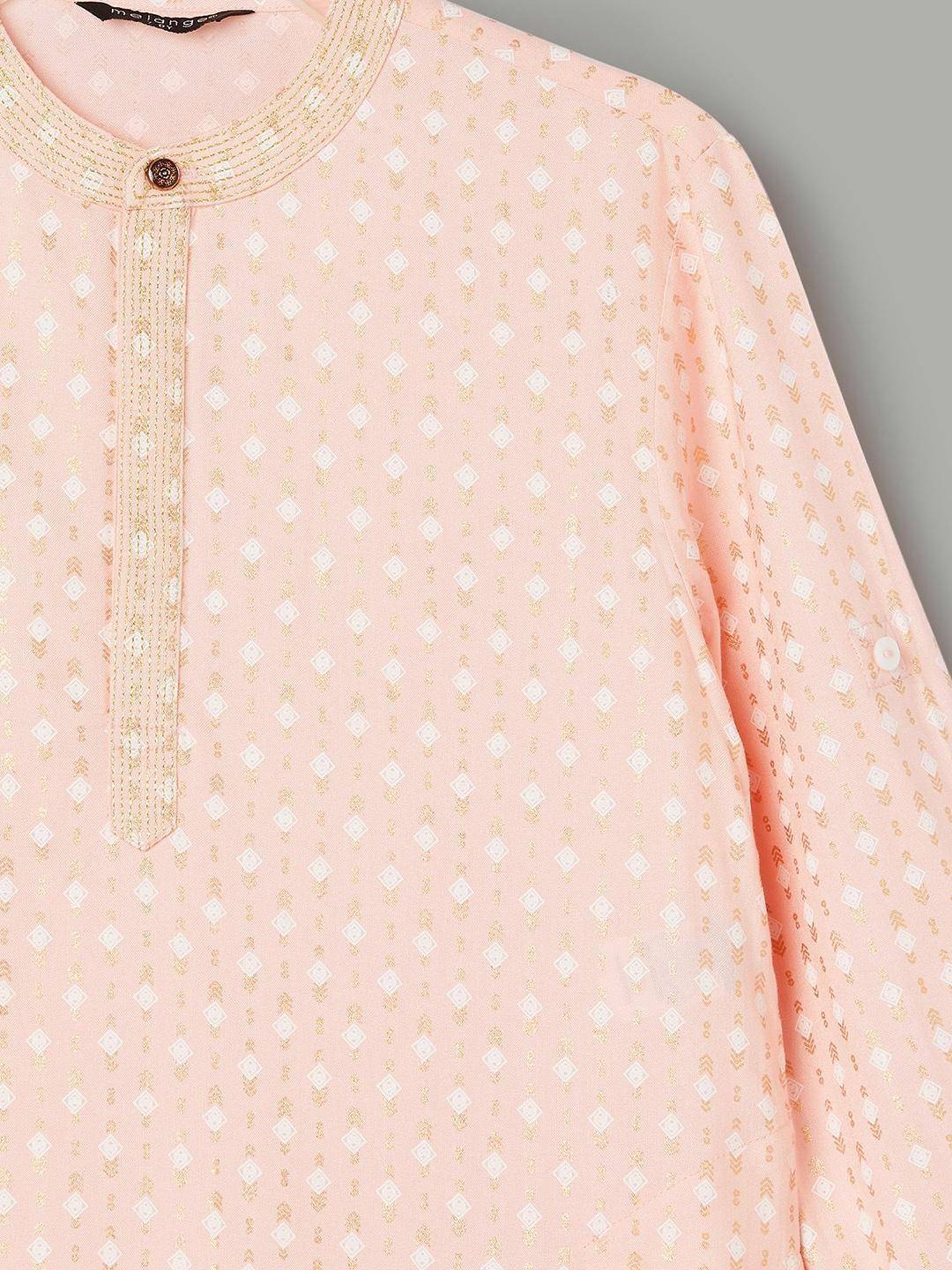 VASTRAMAY Boys Yellow & White Cotton Printed Full Sleeves Kurta Sets