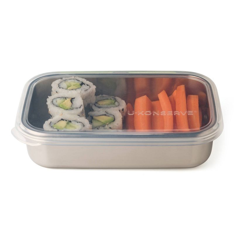 U-Konserve Stainless Steel Food-Storage Container Rectangle 25oz - Clear Silicone Lid