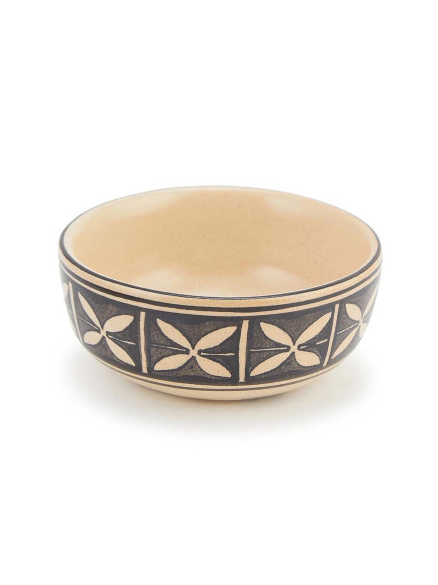 Fabindia Thar Natural Wood 1 Platter & 1 Dip Bowl