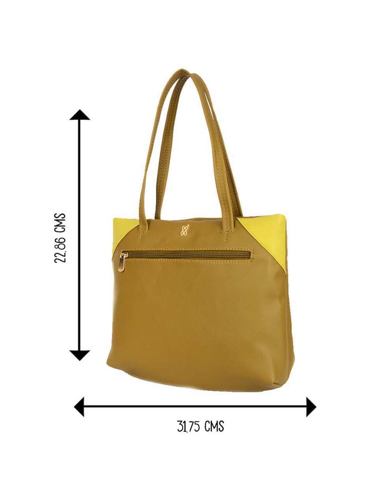 Baggit Olive Solid Medium Tote Handbag