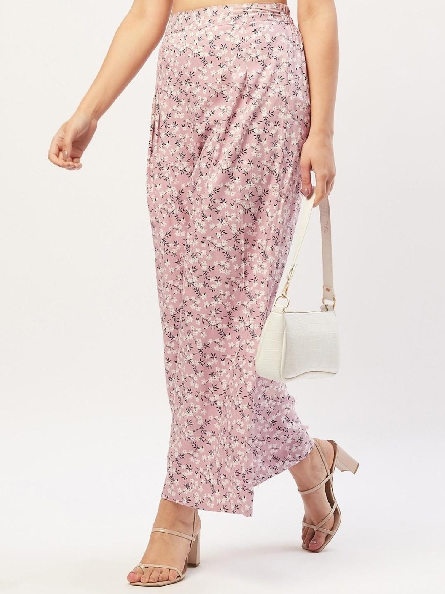 Anvi Be Yourself Pink Floral Print Trousers