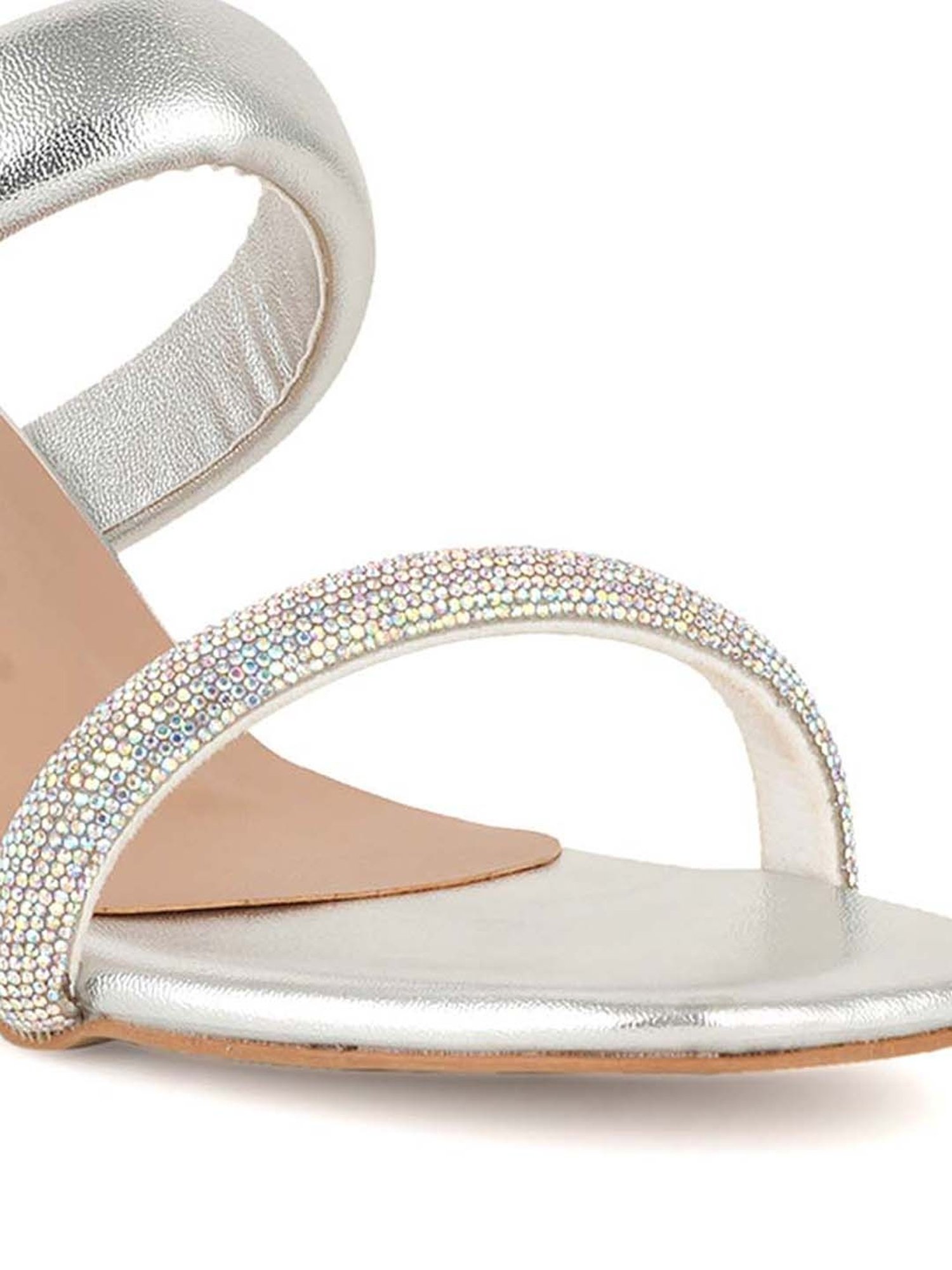 Scentra Women's Silver Casual Sandals