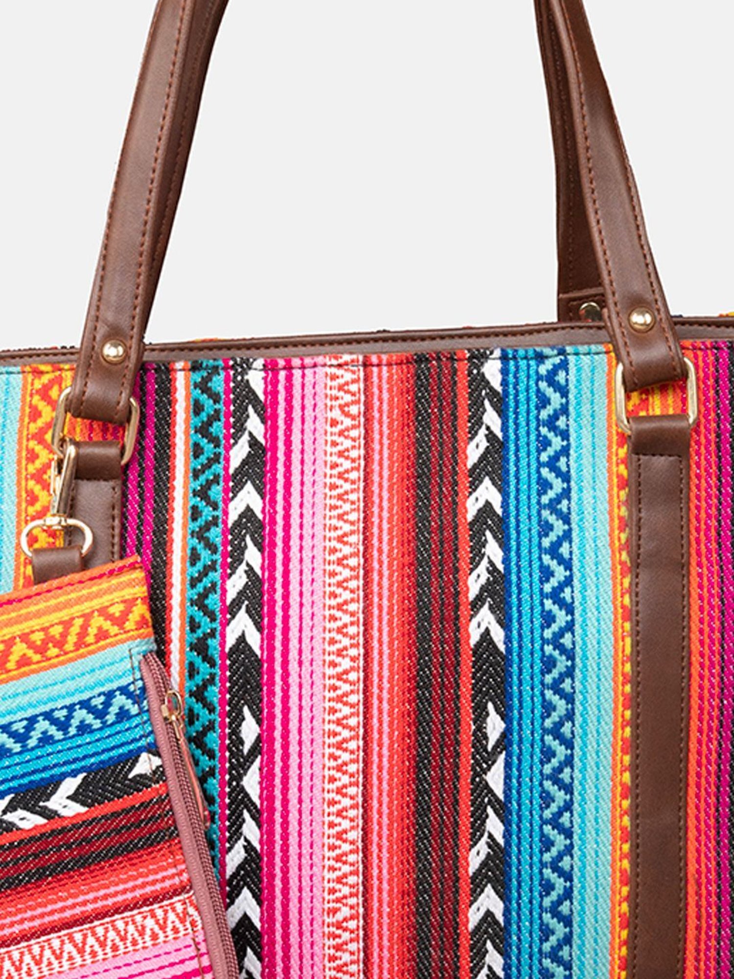 Gaurapakhi Multicolor Printed Large Tote Bag