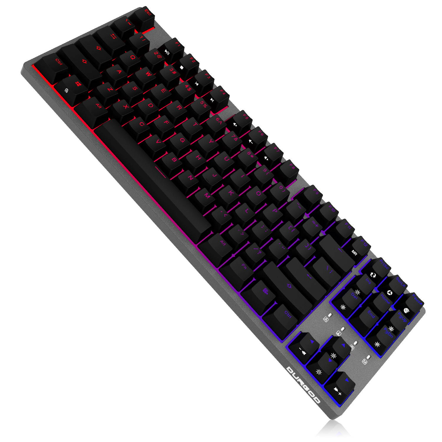 DURGOD Gaming Keyboard Mechanical Illuminated Keyboard RGB LED Backlit for PC&Computer Gamers and Typist 87 Keys Backlighted Keyboard with Cherry MX Blue Switches (Black)