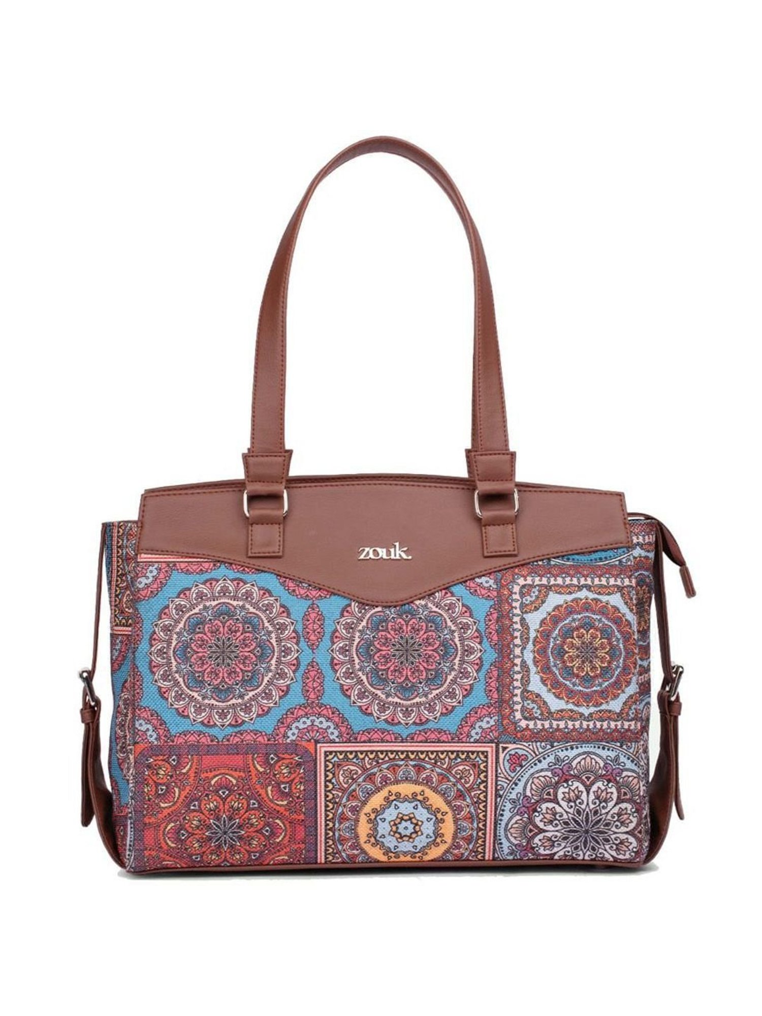 Zouk Mandala Multicolor Jute Printed Tote Handbag