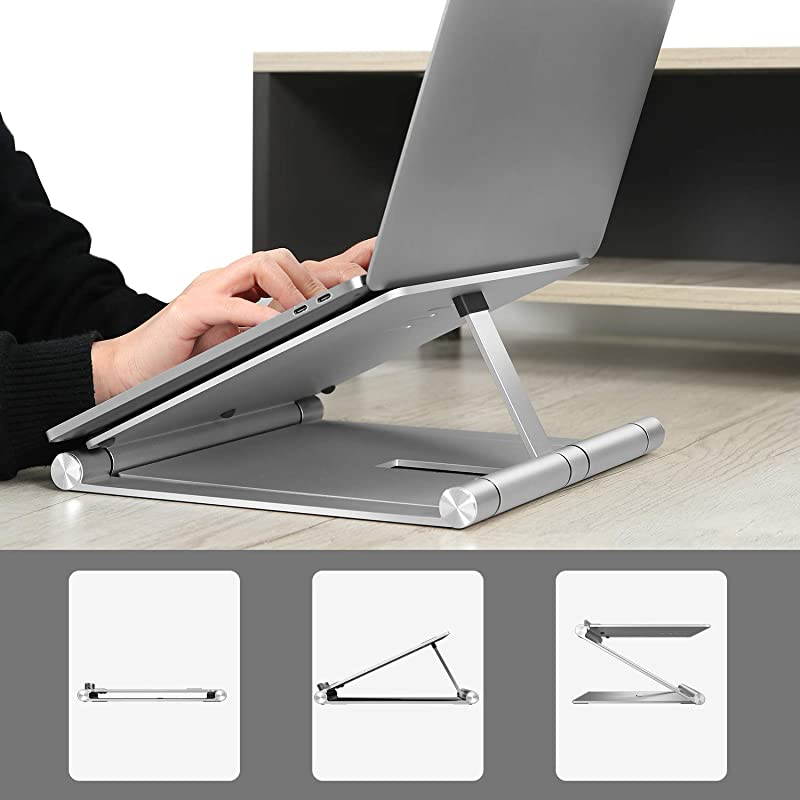 Stand MultiAngle Aluminum Ergonomic Foldable Riser Adjustable Notebook Stand Holder for MacBook ProAir HP Dell Lenovo Samsung Acer Huawei MateBook and Other s up to 17