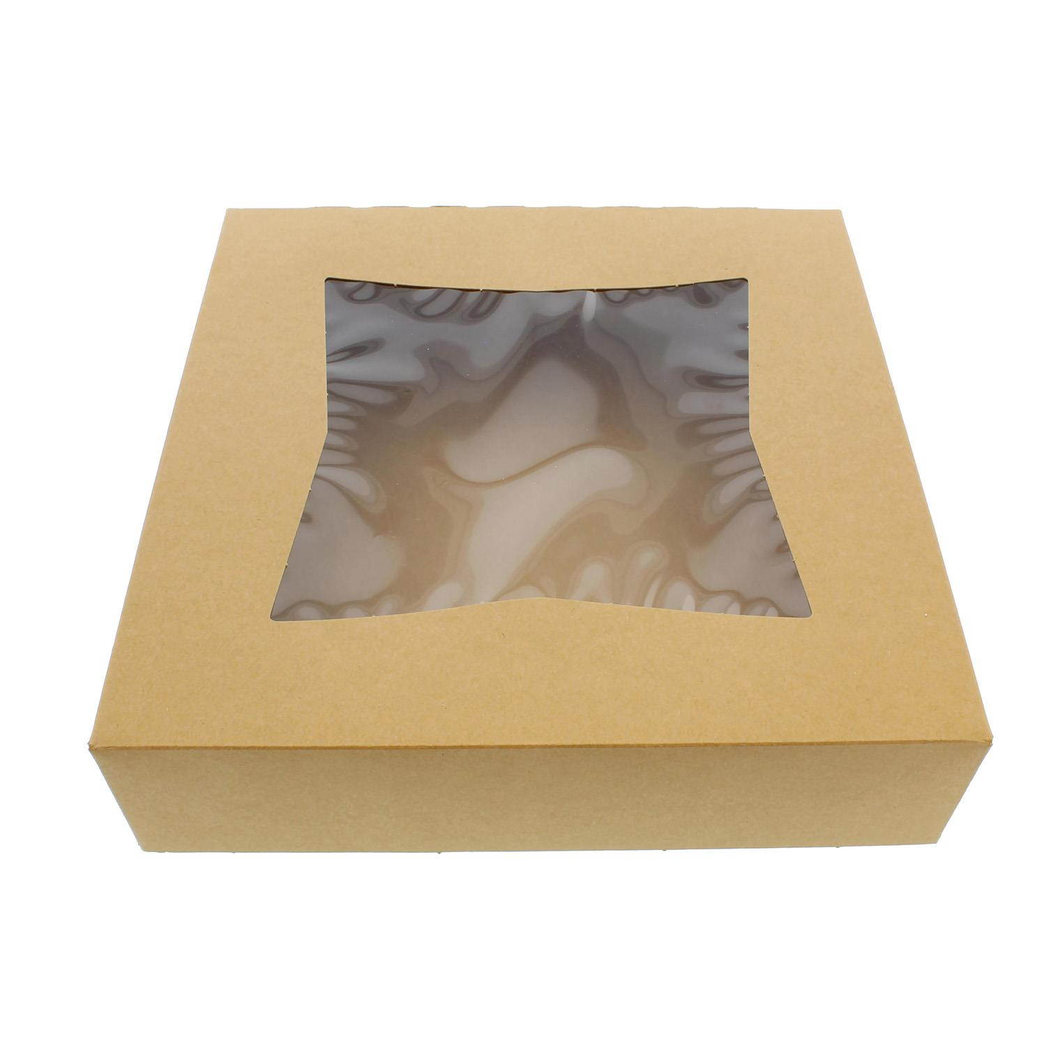 SpecialT Popup Pie Boxes with Window 10&rdquo; Brown Bakery Boxes Pie Containers 15pk