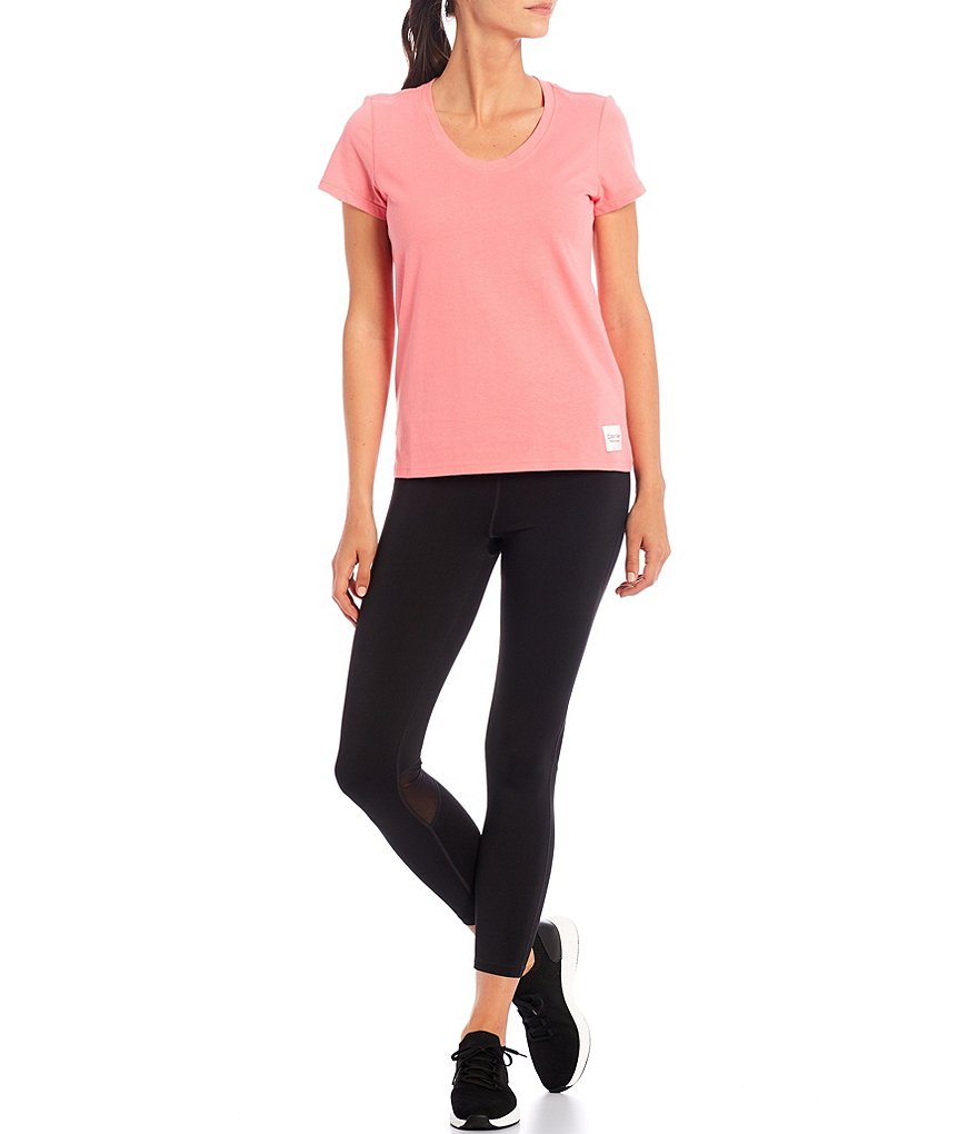 Calvin Klein Performance Logo Patch Short Sleeve V-Neck Tee