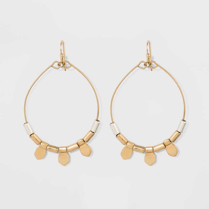 Open Drop Hoop Earrings - Universal Thread™ Gold