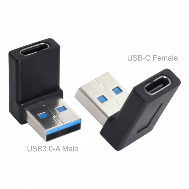 Chenyang USB-C Type C Female 90 Degree Down Angled to USB 3.0 A Male Data Adapter for Laptop Desktop
