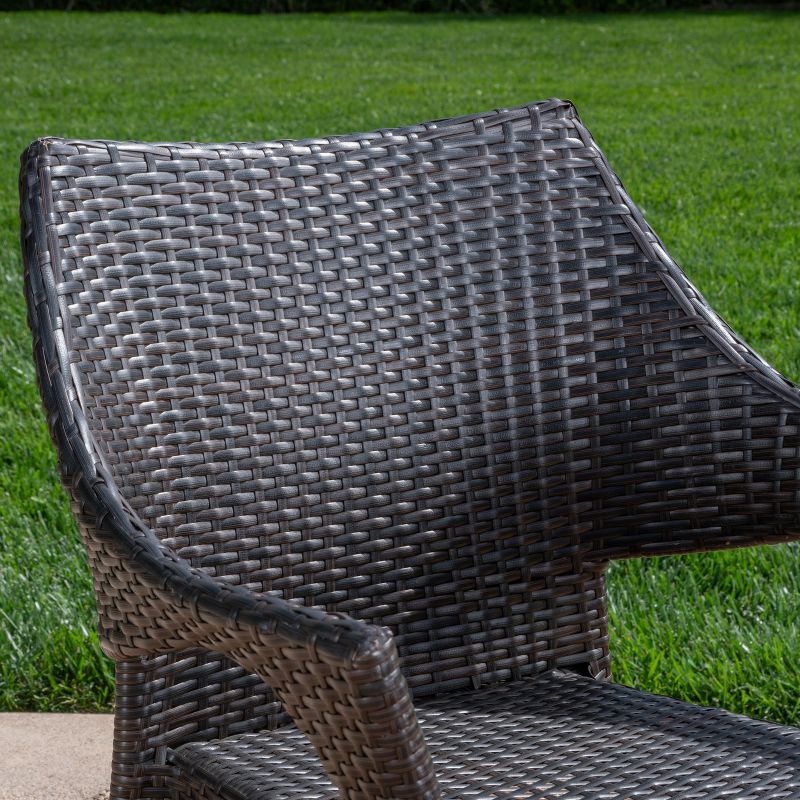 Clement 3pc Acacia and Wicker Bistro Set - Teak/Brown - Christopher Knight Home