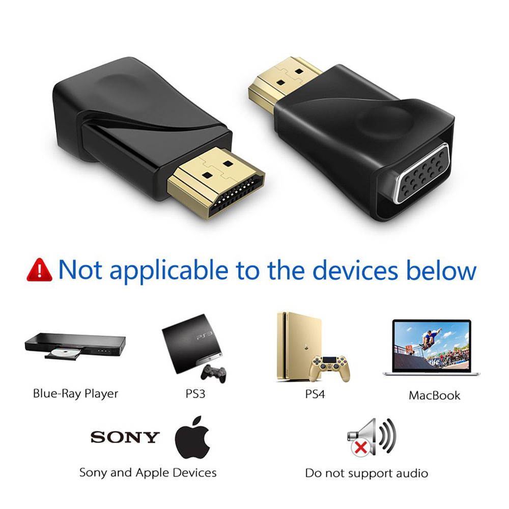 Aigrous HDMI to VGA Adapter Converter Gold-Plated for PC, Laptop, DVD, Desktop and Other HDMI Input Devices
