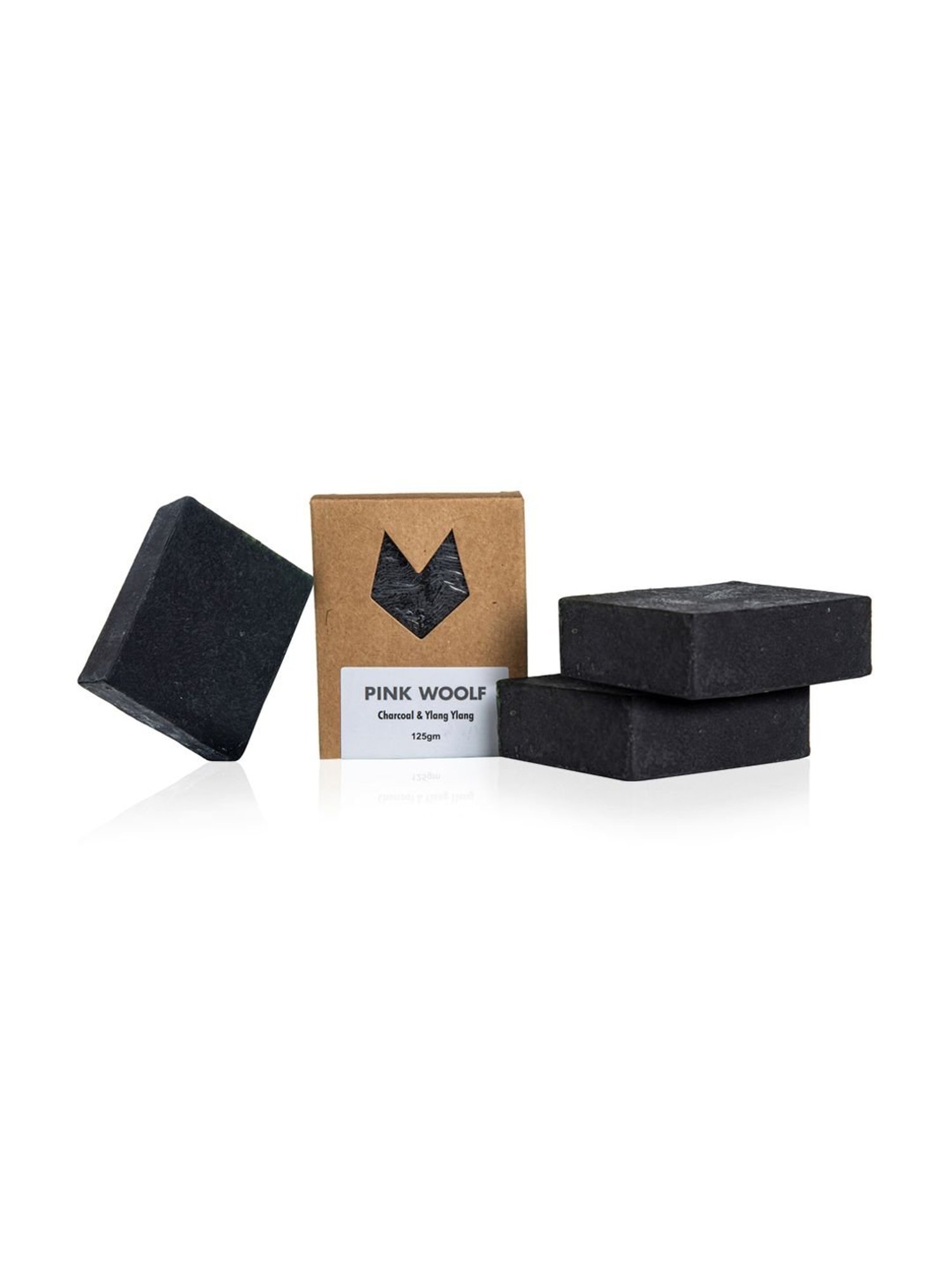Pink Woolf Bath Soaps Combo Set of 3 Organic Soaps - Charcoal & Ylang Ylang - 375 gm