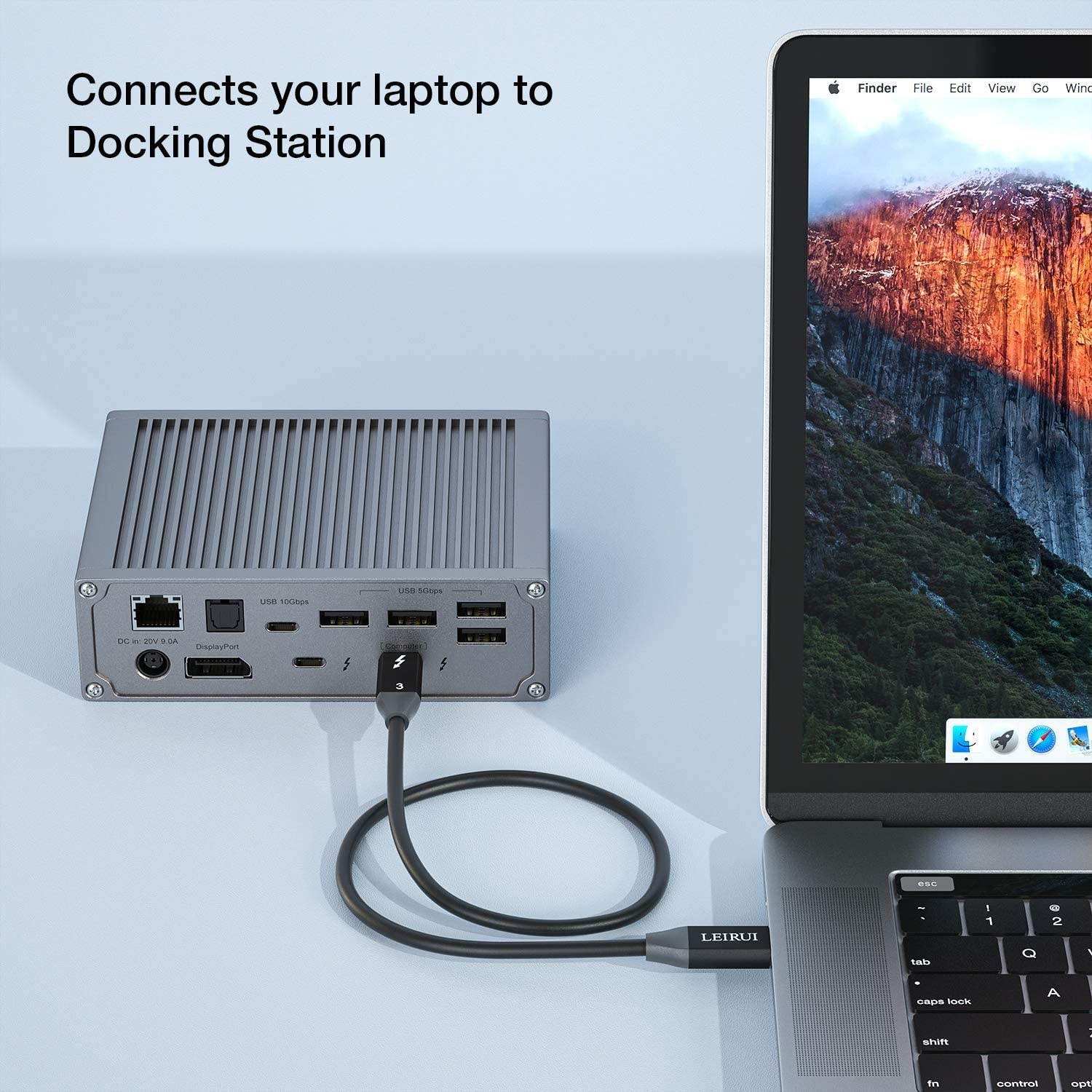 FVH Thunderbolt 2 Port Male to Male Video Data Cable for MacBook & SSD & Displays TB-004-WH