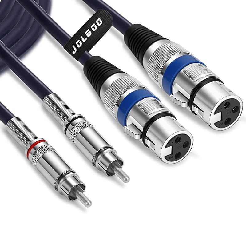 XLR to RCA Cable Dual XLR Female to Dual RCA Male Cable 2 XLR Female to 2 RCA Male HiFi Audio Cable 4N OFC Wire for Amplifier Mixer Microphone 5 Feet