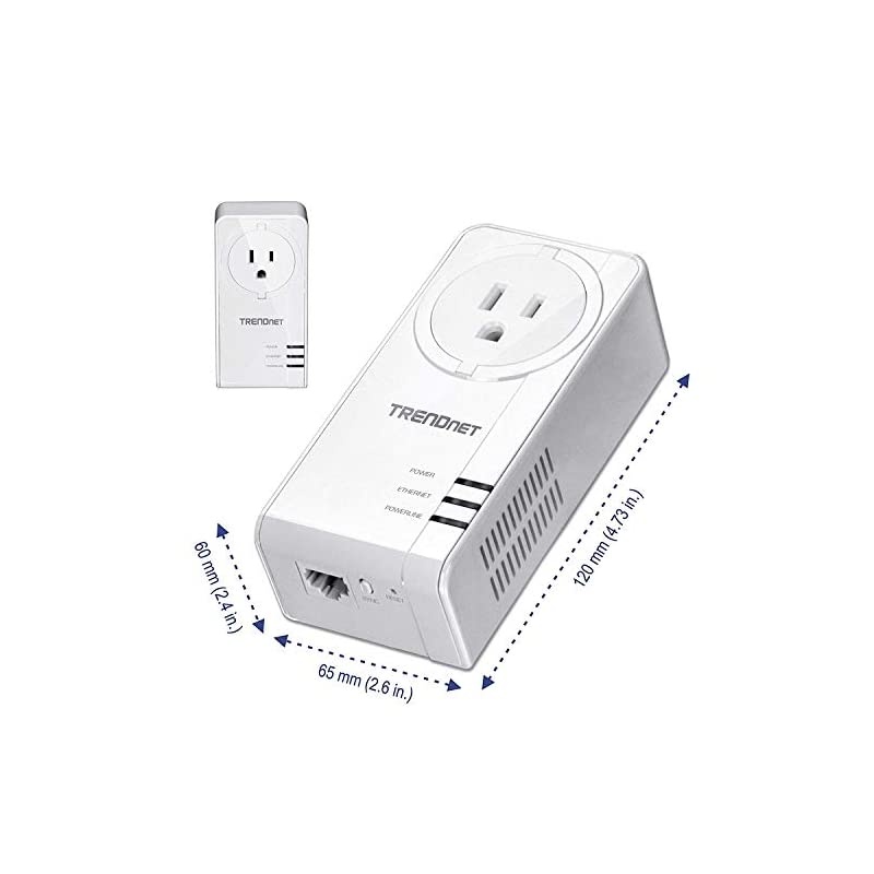 Powerline 1300 AV2 Adapter with Builtin Outlet Adapter Kit Includes 2 x TPL423E Adapters IEEE 19051 amp IEEE 1901 Gigabit Port Range Up to 300m 984 ft TPL423E2K