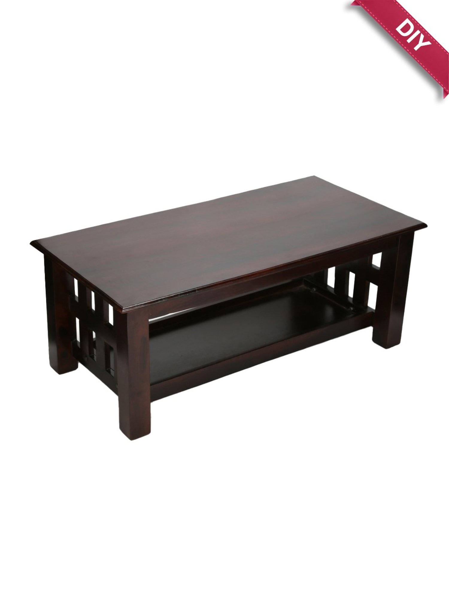 Ikiriya Blairs Dark Brown Wood Coffee Table Dark Walnut Finish