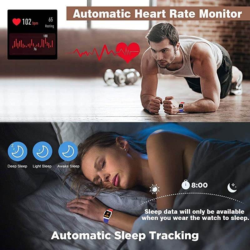 Watch for Kids Women Men,Fitness Tracker with Heart Rate Blood Pressure/Blood Oxygen Monitor Sleep Monitor,IP68 Swimming Waterproof with Pedometer Calorie Step Counter for phone