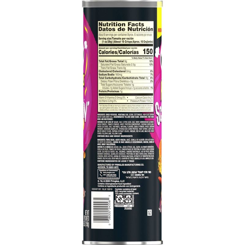 Pringles SCORCHIN' BBQ Potato Crips Chips - 5.57oz