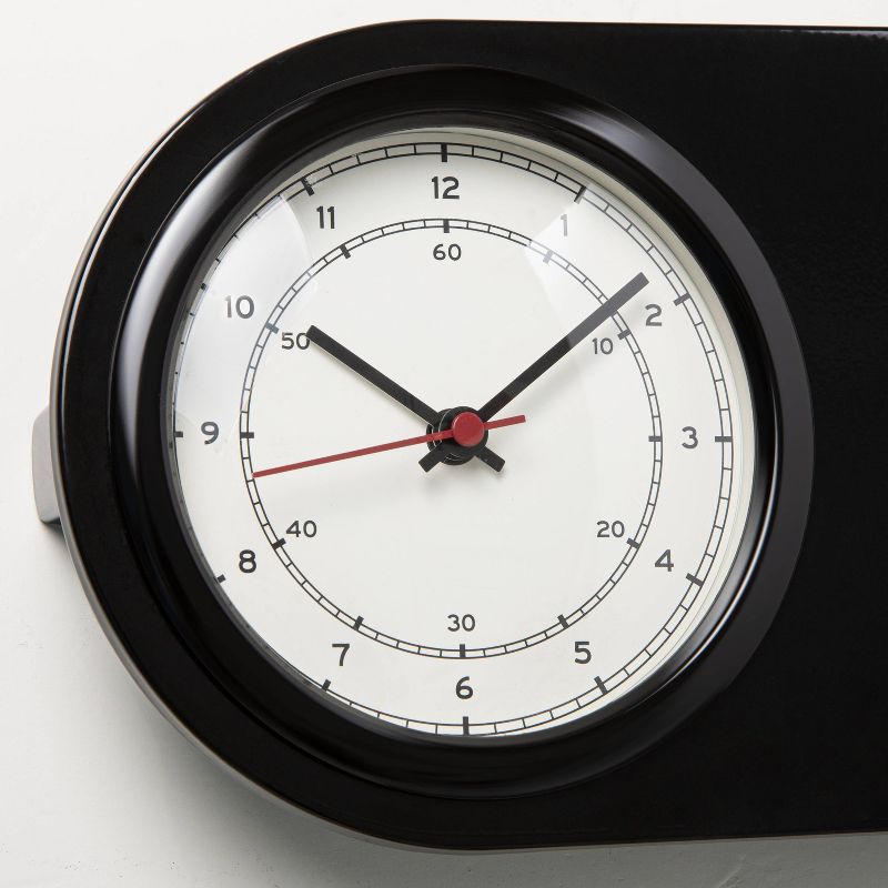 20" Metal Cut Out Roman Numeral Wall Clock Black - Patton Wall Decor