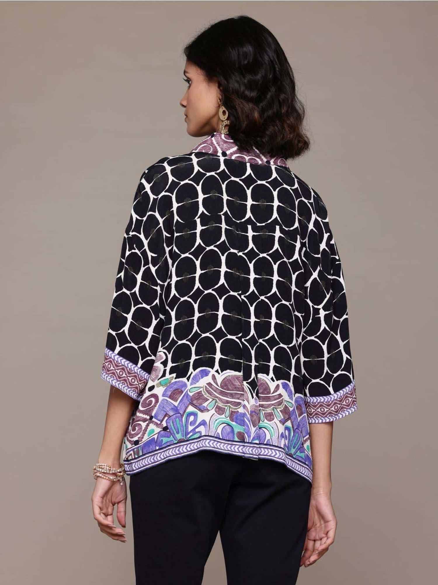Label Ritu Kumar Black Printed Shirt