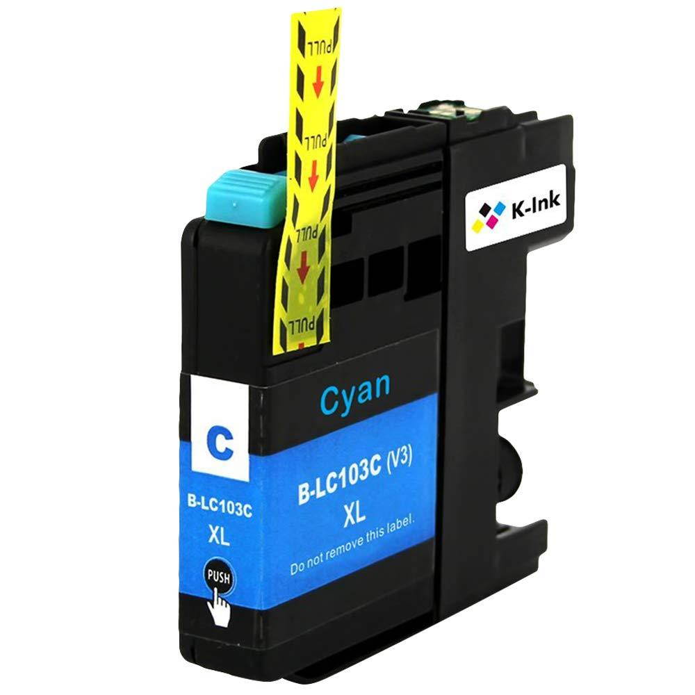 K-Ink Compatible Ink Cartridge Replacement for Brother LC103 LC 103 XL LC101 (6 Pack)