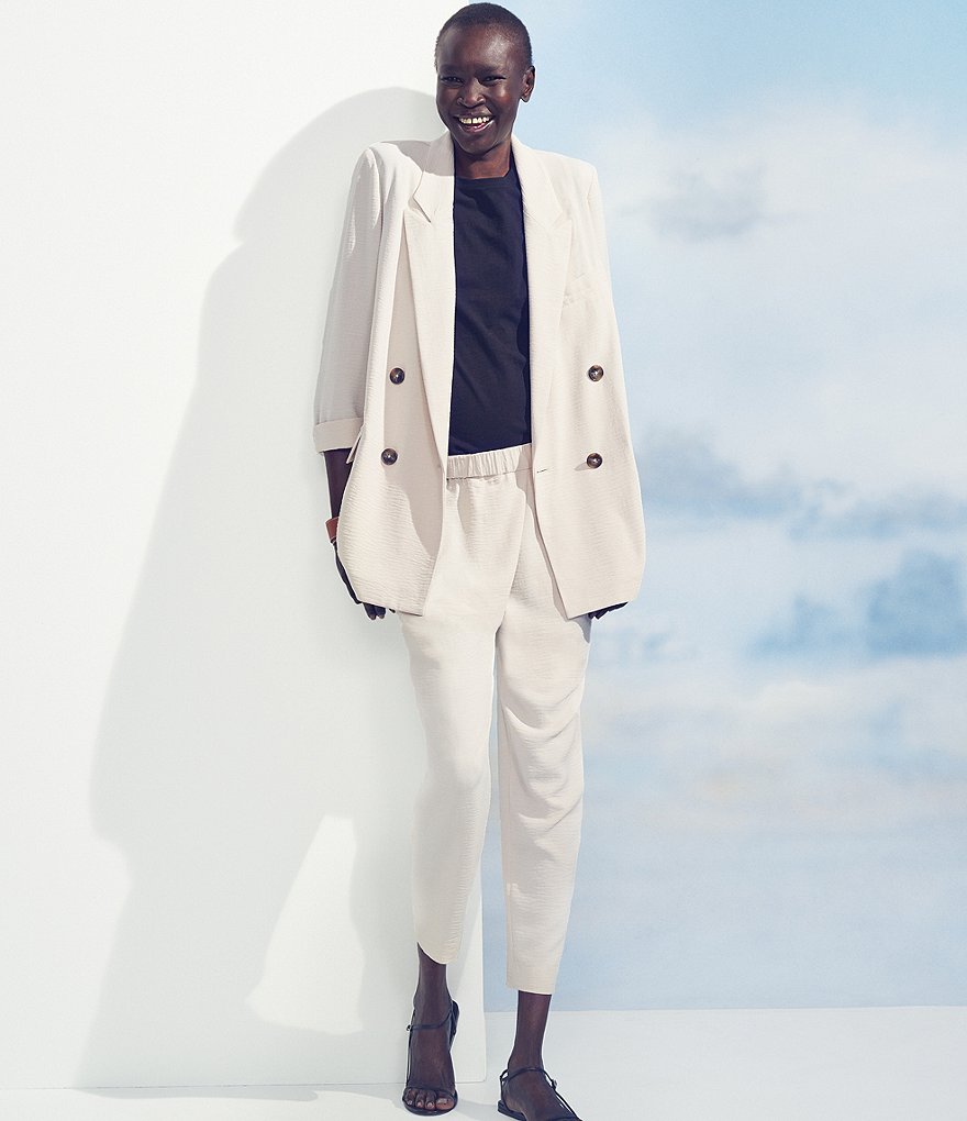 b new york Recycled Poly Crossover Harem Ankle Length Pull-On Pants