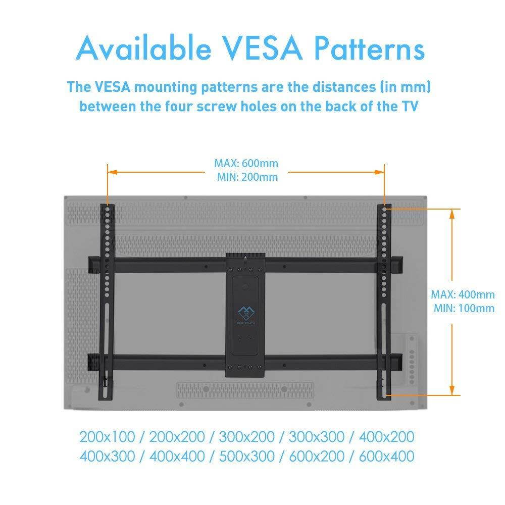 PERLESMITH TV Wall Mount Bracket Full Motion Dual Articulating Arm for Most 37-70 Inch LED, LCD, OLED, Flat Screen,Plasma TVs up to 132lbs VESA 600x400mm with Tilt, Swivel and Rotation
