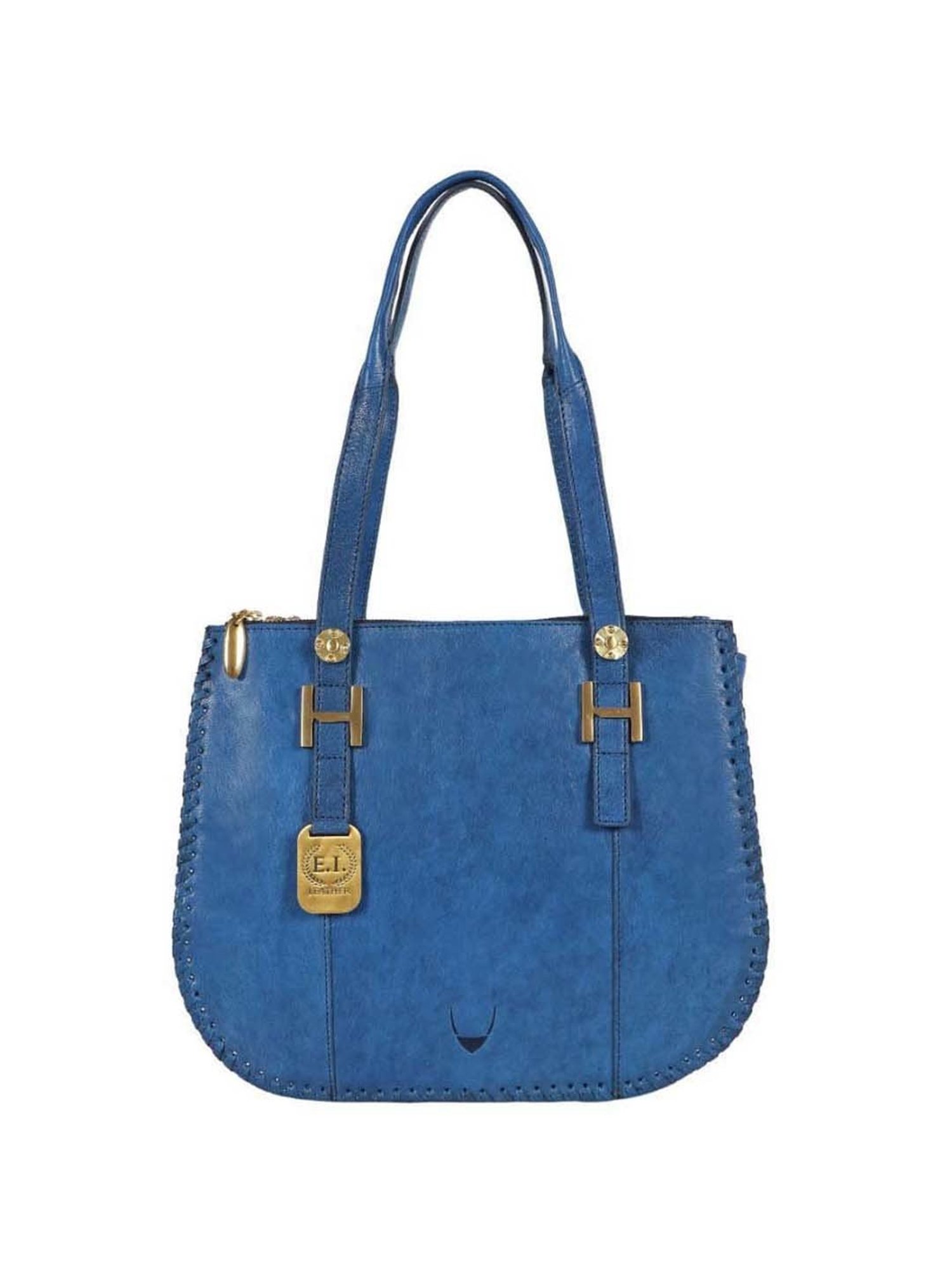 Hidesign Blue Solid Medium Shoulder Bag