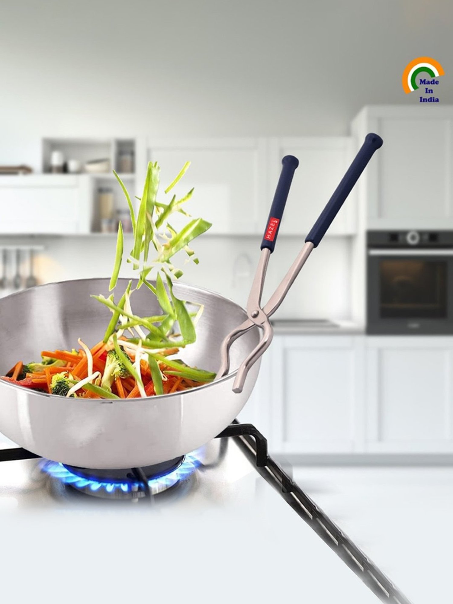 Hazel Stainless SteelMatte Finish 9 MM Pakkad, Silver (Two Side with Rubber Grip)