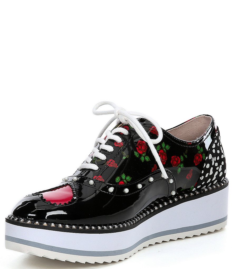 Betsey Johnson Marti Heart Floral Platform Sneakers