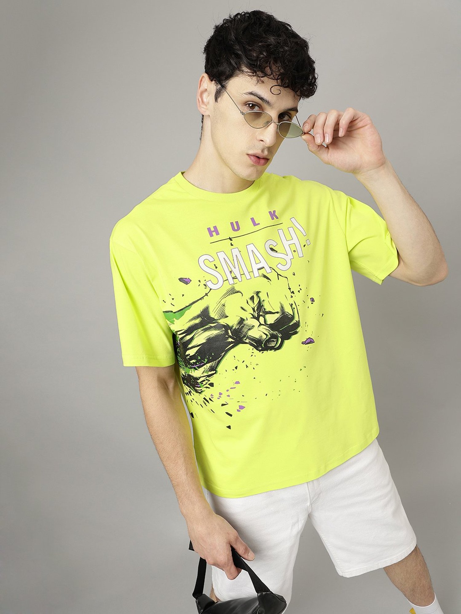 Free Authority Green Loose Fit Printed T-Shirt