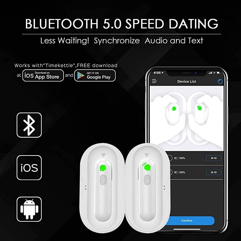 Language Translator - Supports 40 Languages & 88 Accents, Voice Translator Earbuds, Wireless Bluetooth Translator with APP, Real Time Translation, Suitable for iOS & Android with Charging Case