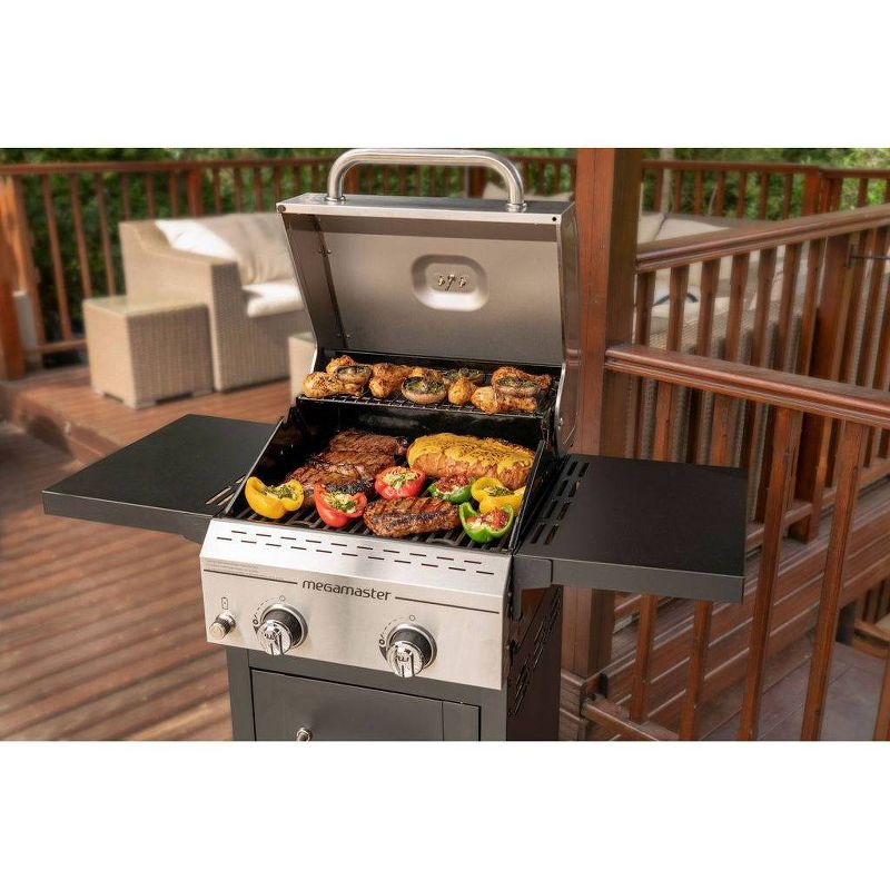 Megamaster 720-0864MATG 2 Burner Gas Grill with Stainless Steel Tong