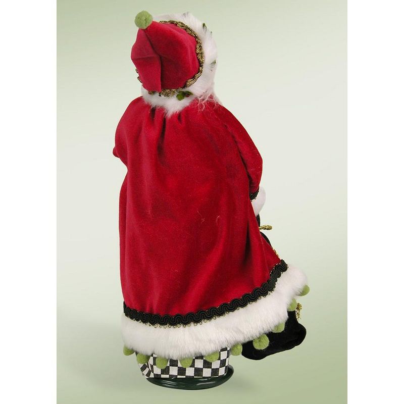 Byers Choice 13.5" Checkered Modern Jolly Santa with Lantern Christmas Figure