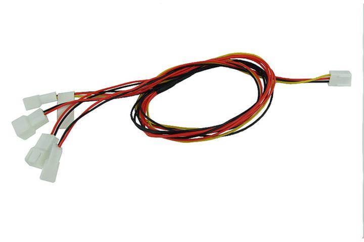 Phobya 3-Pin Fan to 4x 3-Pin Fan Breakout Cable - 60cm (81016)