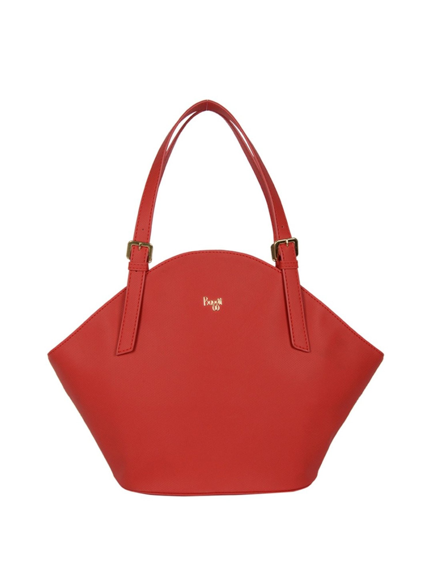 Baggit Red Solid Medium Tote Handbag