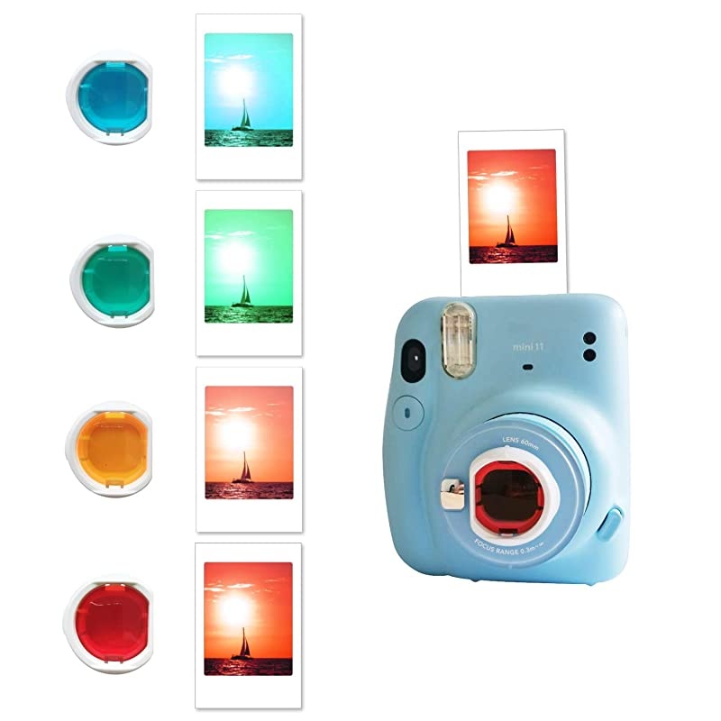 Instant Camera Accessories Compatible with Fujifilm Instax Mini 11 Instant Film Camera Include Case/Album/Wall Hang Frames/Film Frames/Border Stickers/Corner Stickers (White)