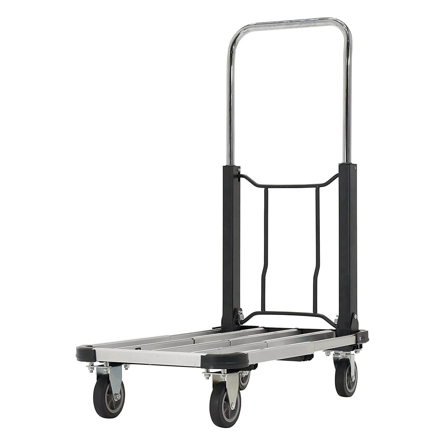 Vestil FAPT-1628 Aluminum Fold Up Platform Truck, 300 lbs Capacity, 28" Length x 16" Width, 6-1/2" Deck Height