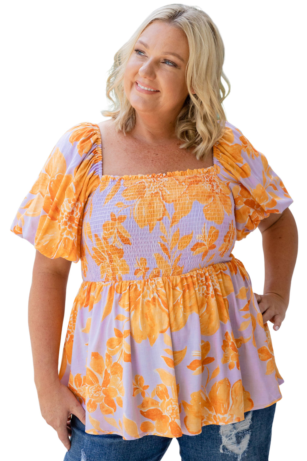 Rose Leopard Print V Neck Plus Size Tee