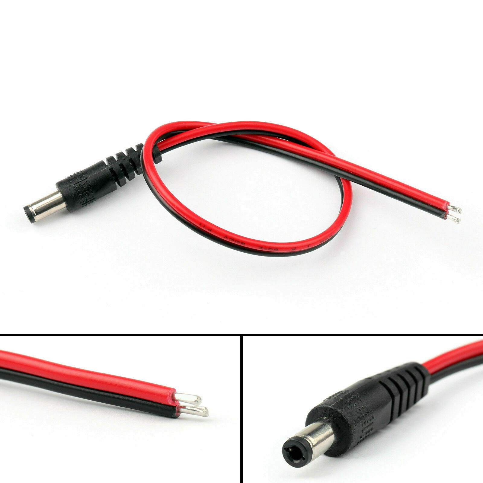 DC Power 5.5x2.1mm Male Female Plug Pigtail Cable Tinned For Laptop Adapter US